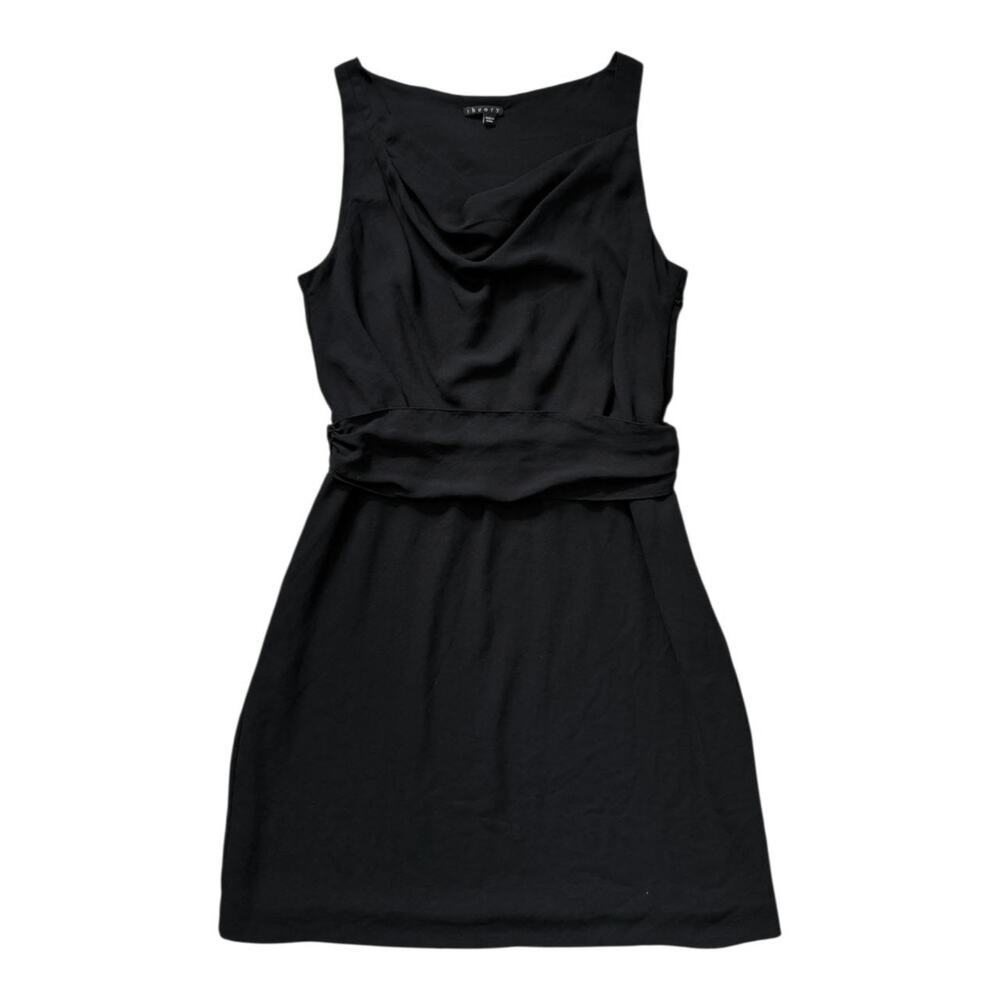 Theory Black Side Zip Sleeveless Cocktail Work Little Black Dress | Size M
